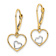 14k Yellow Gold and Rhodium Over 14k Yellow Gold Heart inside Heart
Dangle Earrings