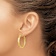 14k Yellow Gold 1 3/16" Polished Textured Hoop Earrings