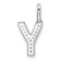 14K White Gold Diamond Letter Y Initial Pendant