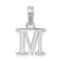 Sterling Silver Polished Block Initial -M- Pendant