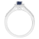 6x4mm Emerald Cut Sapphire 1/4 ctw Diamond Rhodium Over Sterling Silver
Halo Ring