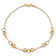 10k Yellow Gold Diamond-Cut Textured Hearts and Beads Link Bracelet