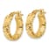 14k Yellow Gold Polished and Diamond-Cut 11/16" Hoop Earrings