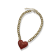 Red Crystal Gold Tone Center Heart Pendant Necklace.