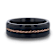 ADELARD Rose Gold Braided Brushed Center Black Tungsten Wedding Band
With Polished Beveled Edges 8mm
