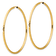 14k Yellow Gold Polished, Satin and Diamond-Cut 2 1/8" Endless Hoop Earrings