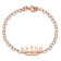 14K Rose Gold Over Sterling Silver Princess Crown Heart Link Children's Bracelet