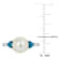 London Blue Topaz & Cultured Freshwater Pearl 10k White Gold Ring 0.6ctw