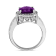 9mm Cushion Amethyst with Diamond Accents 14k White Gold Halo Split
Shank Ring 0.50ctw