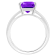 10x8mm Emerald Cut Amethyst Rhodium Over Sterling Silver Ring