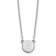 Rhodium Over Sterling Silver Tiny Circle Block Letter E Initial Necklace