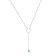 Round Blue Topaz Rhodium Over Sterling Silver Dainty Necklace