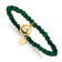 Yellow Stainless Steel Polished Dove Green Jade Beaded Stretch Bracelet