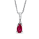 0.19ctw Pear Shaped Ruby and Round Diamond Accent Pendant 14k White Gold