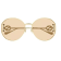 Gucci Gold Tone Frame with "GG Logo" /Pink Lens Sunglasses