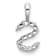 Rhodium Over 14K White Gold Lab Grown Diamond Letter S Initial Pendant