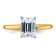 14K Yellow Gold With White Gold Accents 1 3/4 ct. D E F Pure Light
Emerald Moissanite Solitaire Ring