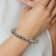 Stainless Steel Polished Light Brown Jade Bead Stretch Bracelet