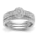 Rhodium Over 14K White Gold Lab Grown Diamond Cluster Engagement Ring 0.185ctw