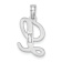 Rhodium Over 14k White Gold Polished Script Letter L Initial Pendant