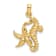 10K Yellow Gold Textured Starfish and Seahorse Charm