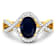 1.54ctw Blue Sapphire and Diamond 14K Yellow Gold Halo Ring