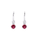 Red Lab Created Ruby With Moissanite Accents Rhodium Over Silver Dangle Earrings