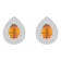 8x5mm Pear Shape Citrine And White Topaz Rhodium Over Sterling Silver
Double Halo Stud Earrings