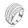 Dome-Shaped CZ Cocktail Ring In Sterling Silver