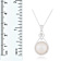 10-11mm Button White Cultured Freshwater Pearl and CZ Rhodium Over
Sterling Silver Pendant