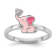 Rhodium Over Sterling Silver Pink Enamel and Cubic Zirconia Elephant
Children's Ring