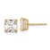 14K Yellow Gold 5mm Square Cubic Zirconia Basket Set Stud Earrings