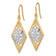 14K Two-tone Gold Diamond Shape Filigree Dangle Earrings