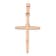 14k Rose Gold and Rhodium Over 14k Rose Gold Cross Pendant with Diamond