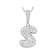 CZ Initial S Bubble Letter Pendant Necklace In Sterling Silver 1.53ctw