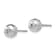 Rhodium Over 14k White Gold Polished and Diamond-Cut 7mm Ball Stud Earrings