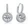 CZ Halo Drop Earrings In Sterling Silver