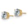 14K Yellow Gold 3ct. 7.5mm Round D E F Pure Light Moissanite Earrings