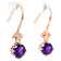 Amethyst and CZ 1.59 Ctw Round 18K Rose Gold Over Sterling Silver Drop
Earrings Jewelry.
