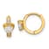 14k Yellow Gold Cubic Zirconia Children's Heart Hinged Hoop Earrings