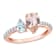 2ctw Morganite, Aquamarine And White Topaz 10k Rose Gold Ring