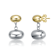 Two-Tone Double Bead And Chain Dangle Earrings In Rhodium And 14K Gold
Over Brass