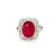 5.37 Ctw Ruby and 0.75 Ctw White Diamond Ring in 18K 2-Tone