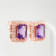 Amethyst and CZ 4.36 Ctw Octagon 18K Rose Gold Over Sterling Silver
Center Design Earrings Jewelry
