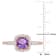 Amethyst and Diamond 10K Rose Gold Halo Ring 0.79ctw