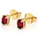 Grape Color Garnet Oval Stud Earrings In 18K Gold Over Sterling Silver 1.02ctw