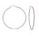 Red Cubic Zirconia, Slim Large Hoop Earrings
