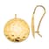 14k Yellow Gold Hammered Circle Dangle Earrings