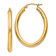 14k Yellow Gold Polished 1 1/2" Oval Tube Hoop Earrings