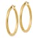 14k Yellow Gold Satin and Diamond-cut 1 9/16" Round Hoop Earrings